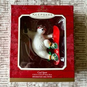 NIB 2001 Hallmark Cool Sport Coca-Cola Polar Bear Christmas Ornament